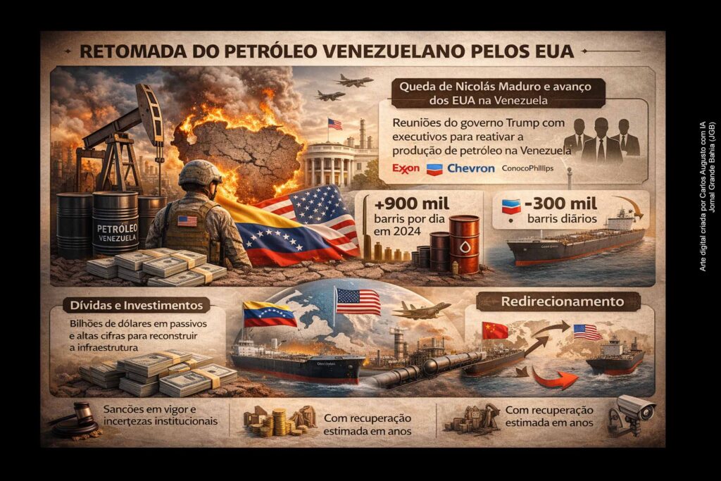 Governo Trump articula retorno de petroleiras dos EUA à Venezuela após queda de Nicolás Maduro e redesenha mercado global de petróleo