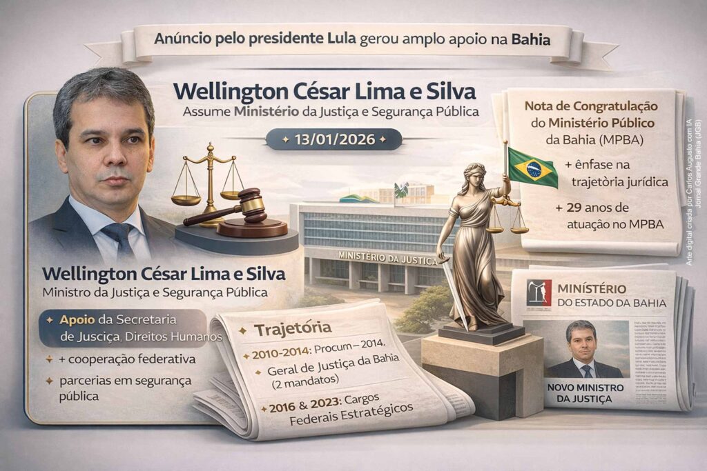 Wellington César assume Ministério da Justiça e Segurança Pública e recebe apoio da SJDH e do MP da Bahia