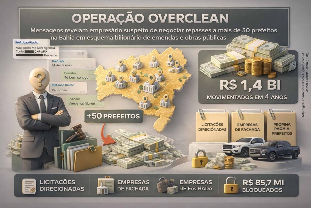 Empresário investigado na Operação Overclean diz ter “comprado” apoio de mais de 50 prefeitos na Bahia, indicam mensagens analisadas pela PF