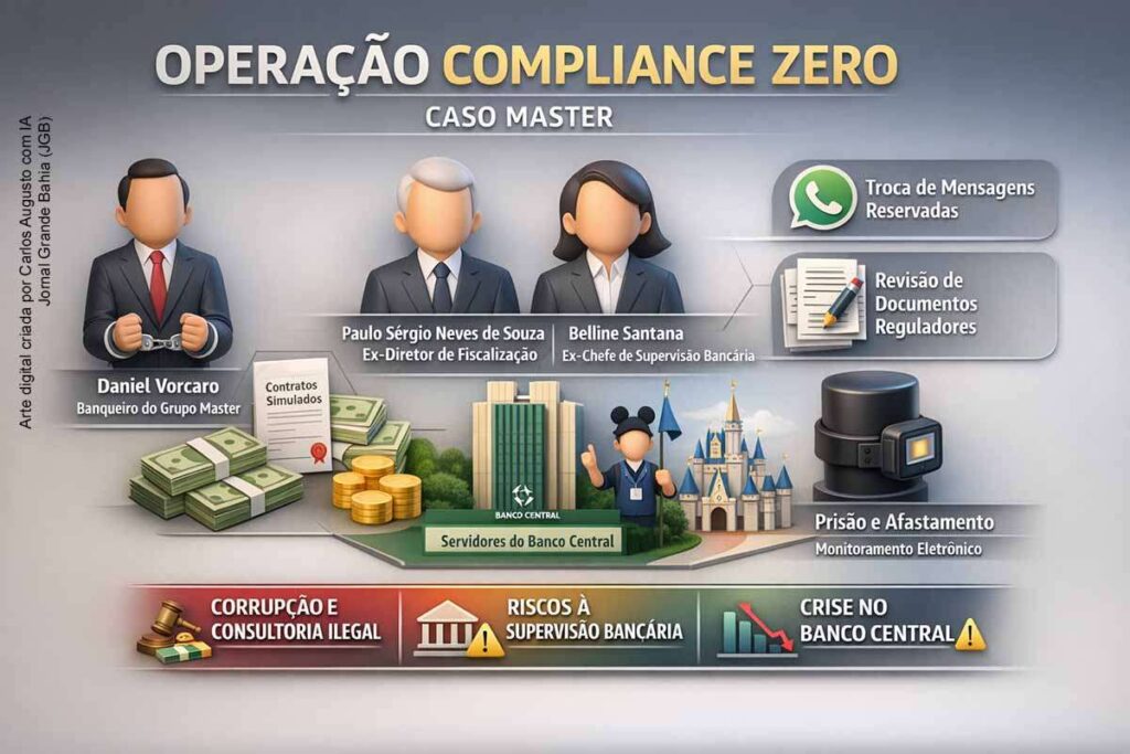 Operação Compliance Zero: PF aponta corrupção de servidores do Banco Central por banqueiro do grupo Master