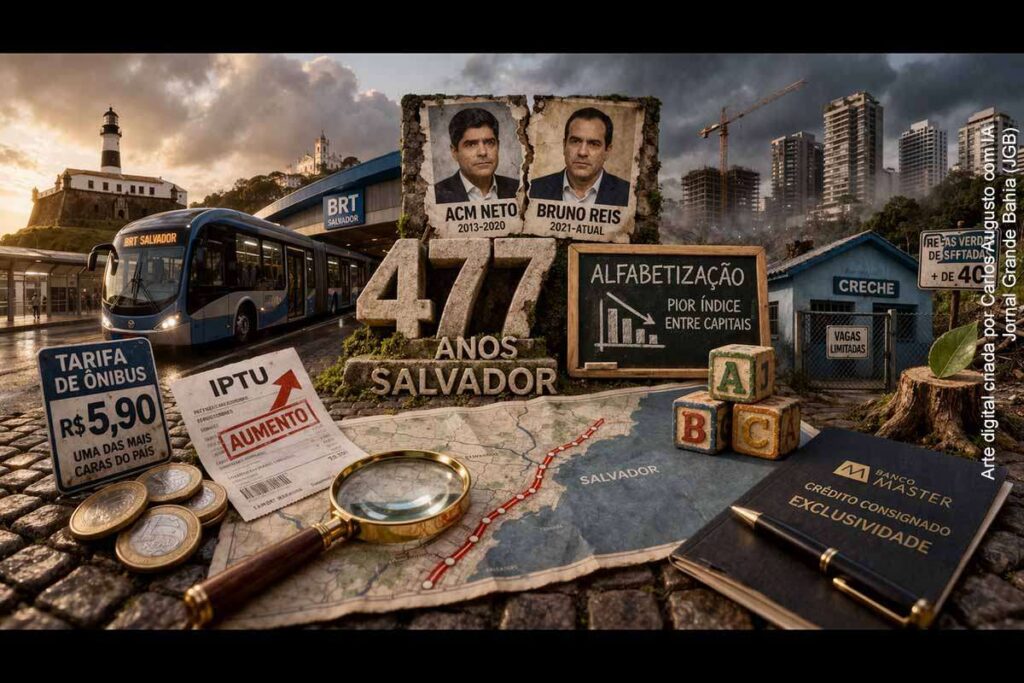 Salvador 477 anos: vídeo viral critica legado de ACM Neto e Bruno Reis e reacende debate sobre mobilidade, educação e urbanismo