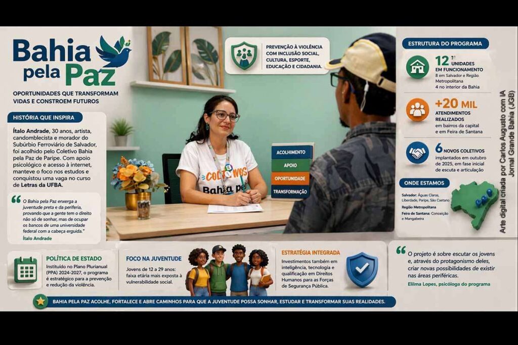 Bahia pela Paz amplia oportunidades educacionais e reforça política de prevenção à violência entre jovens na Bahia