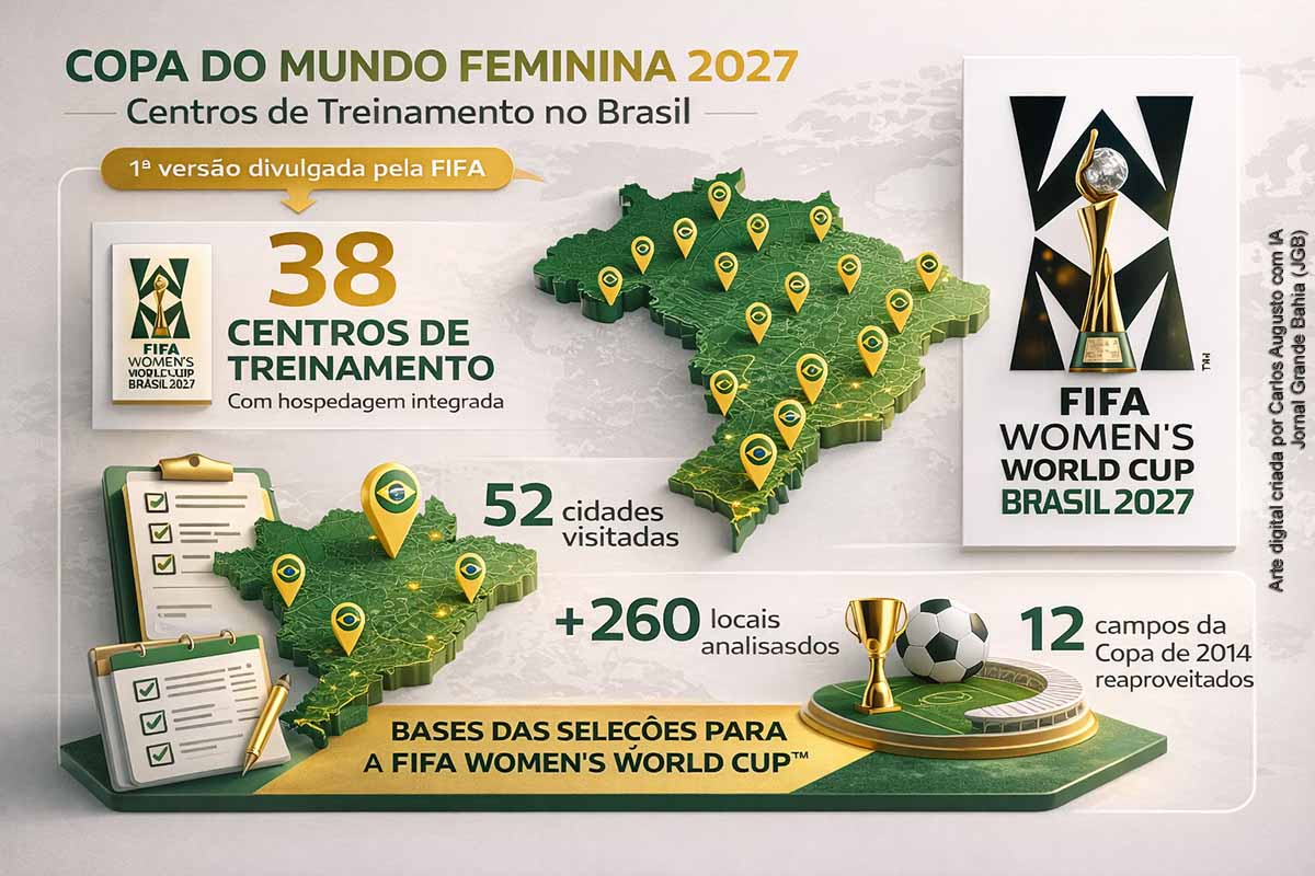 Copa do Mundo Feminina 2027: FIFA divulga centros de treinamento com 38 opções para seleções no Brasil