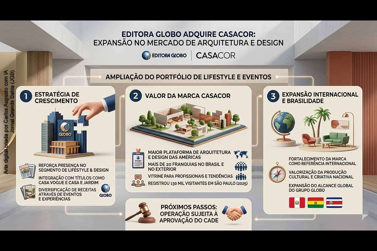 Editora Globo fecha acordo para adquirir a CasaCor e amplia presença no mercado de arquitetura e design