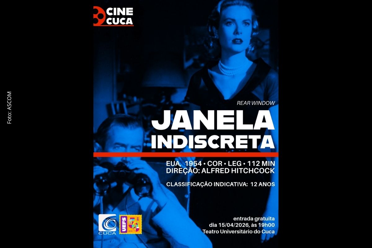 Feira de Santana: Cine Cuca exibe filme “Janela Indiscreta” de Alfred Hitchcock gratuitamente e encerra programação de abril de 2026