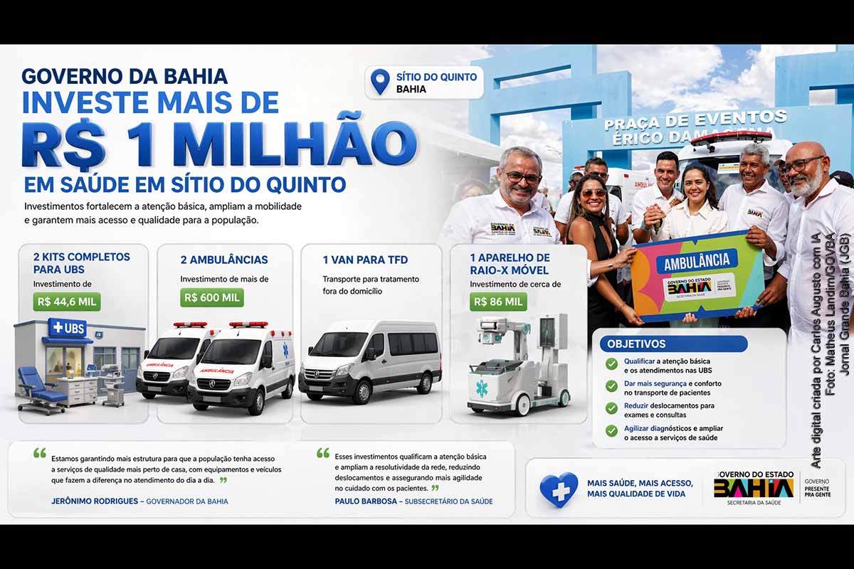 Governador Jerônimo investe mais de R$ 1 milhão e amplia estrutura da saúde em Sítio do Quinto