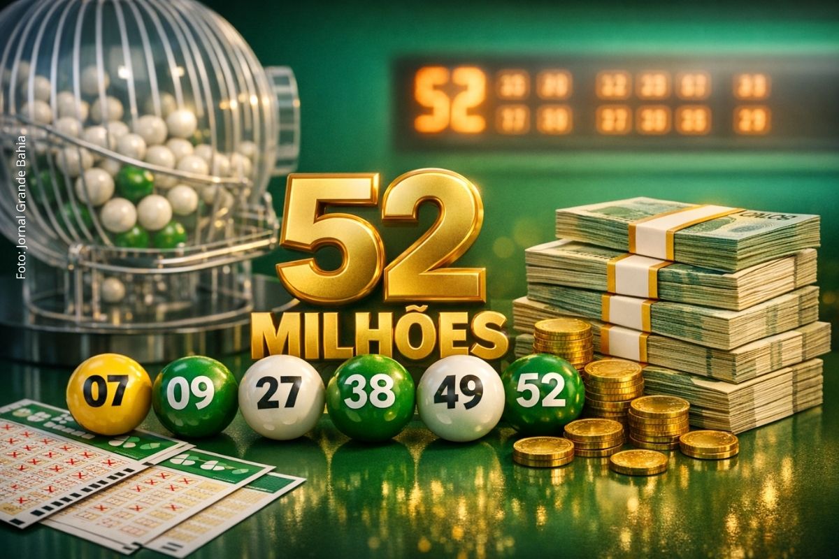 Mega-Sena acumula e prêmio chega a R$ 52 milhões; Confira números sorteados