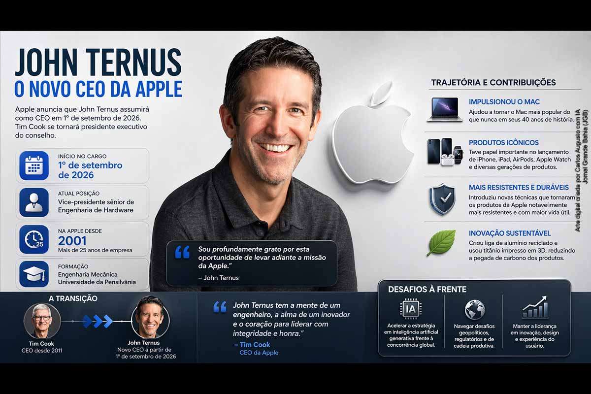 Quem é John Ternus, executivo escolhido para suceder Tim Cook no comando da Apple
