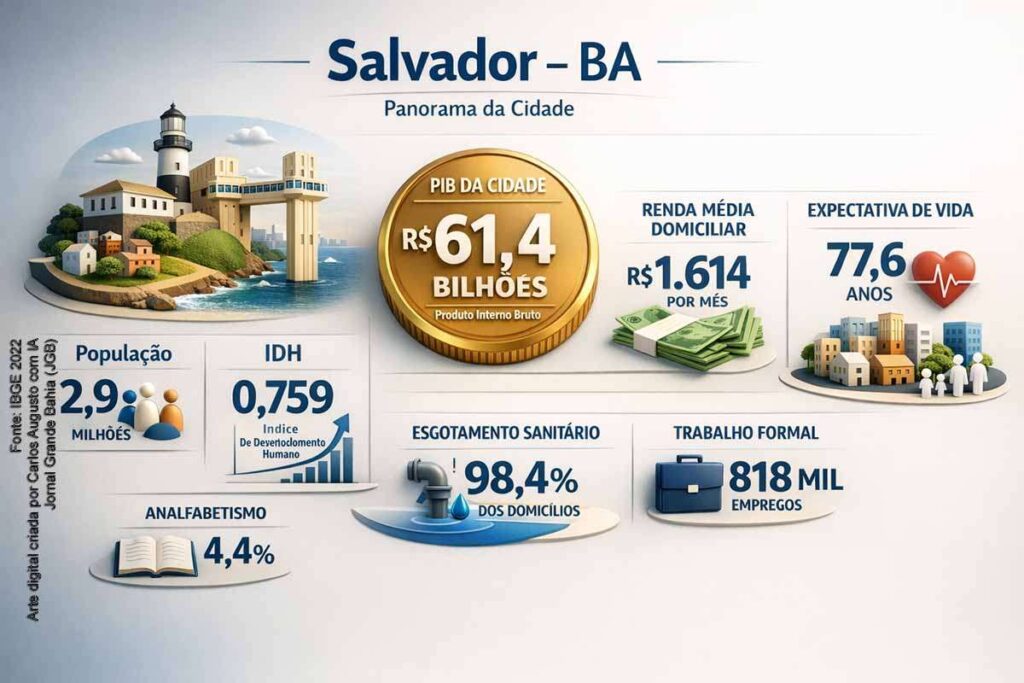 Salvador reúne quase 3 milhões de habitantes e enfrenta desigualdade estrutural, aponta IBGE