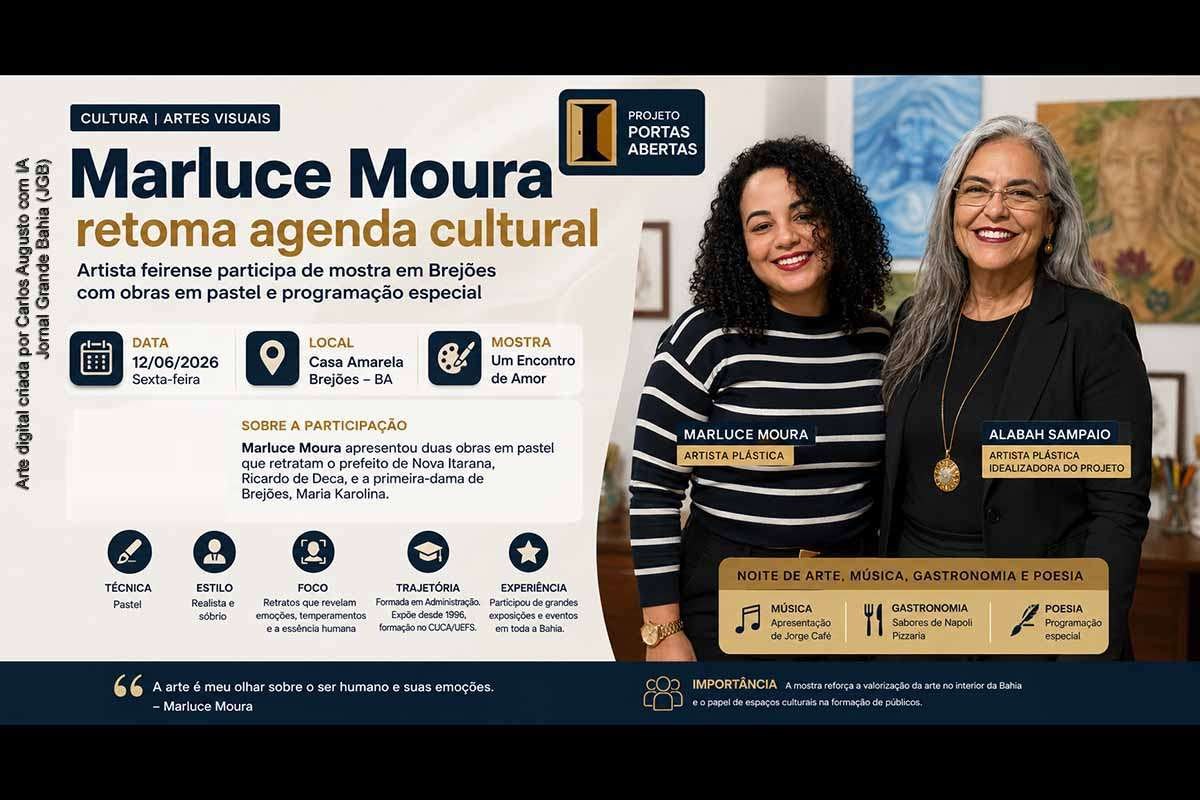 Artista feirense Marluce Moura retoma agenda cultural em mostra realizada em Brejões