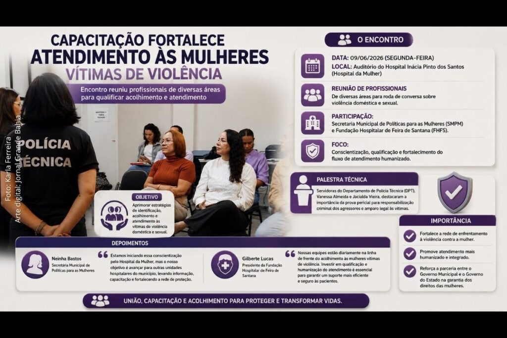 Capacitação reúne profissionais no Hospital da Mulher para fortalecer atendimento a vítimas de violência em Feira de Santana
