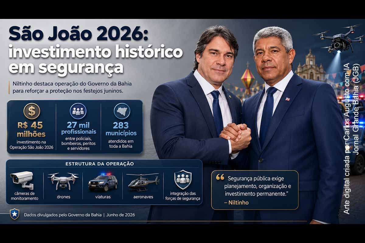 Deputado Niltinho defende investimento de R$ 45 milhões na segurança do São João 2026 e rebate críticas de ACM Neto