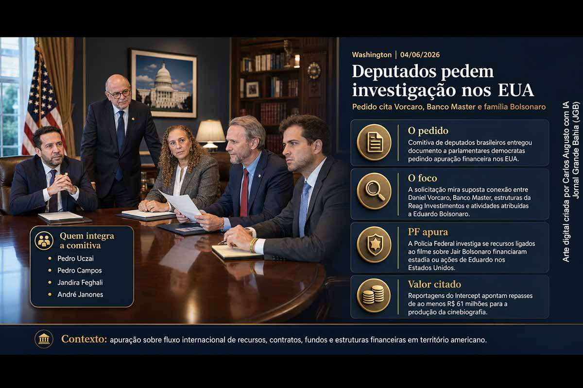 Deputados acionam parlamentares dos EUA para investigar suposta conexão entre Daniel Vorcaro, Banco Master e família Bolsonaro