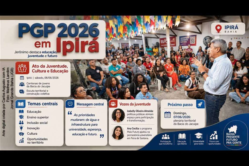Governador Jerônimo destaca educação e juventude em ato do PGP 2026 em Ipirá