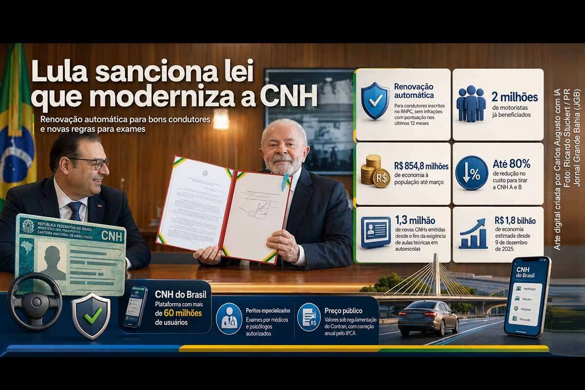 Presidente Lula sanciona lei que moderniza a emissão da CNH e mantém renovação automática para bons condutores
