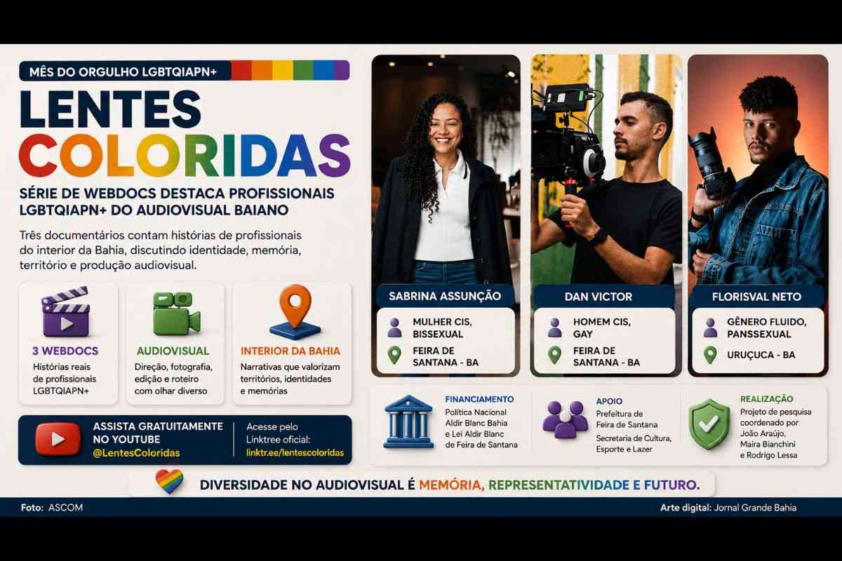Profissionais de Feira de Santana participam da série "Lentes Coloridas", que documenta diversidade no audiovisual do interior da Bahia