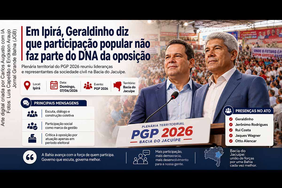 Vice-governador Geraldinho defende participação popular no PGP 2026 em Ipirá e critica oposição na Bahia