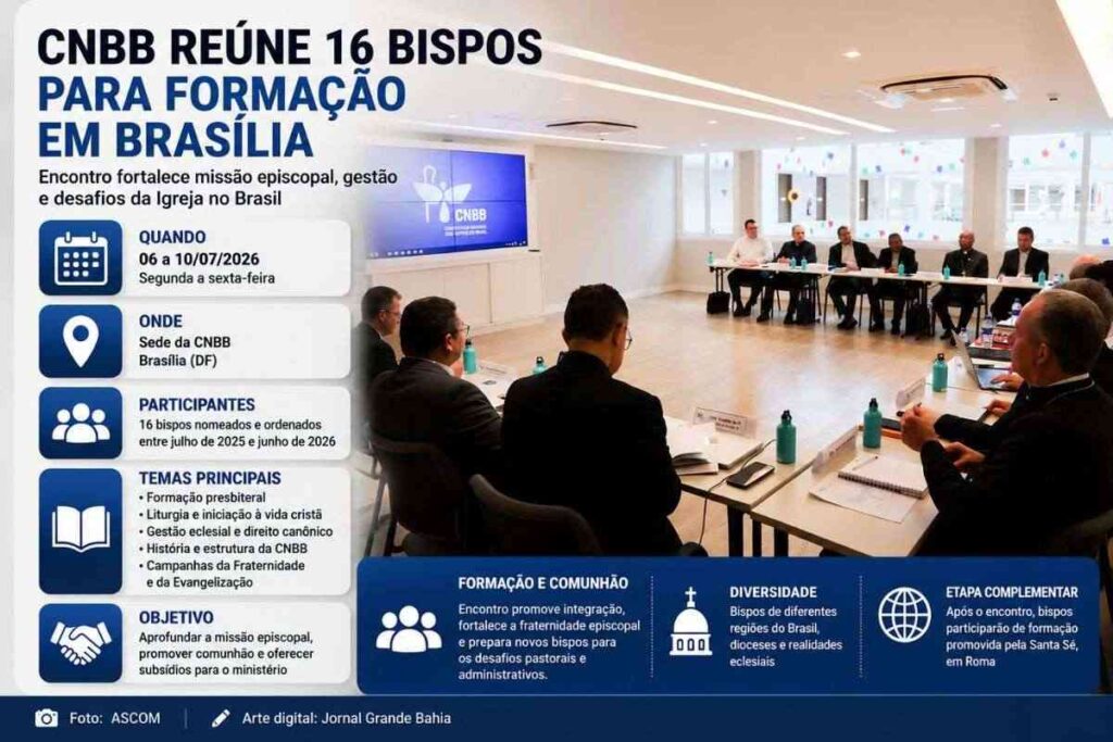 CNBB reúne 16 bispos recém-nomeados em Brasília para formação sobre missão episcopal e gestão da Igreja