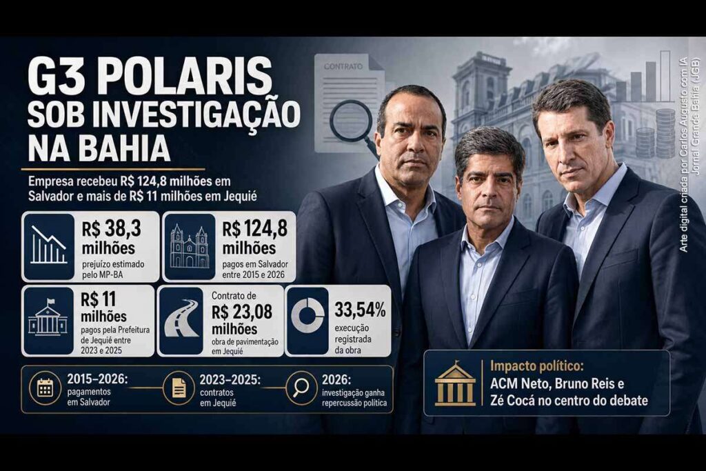 G3 Polaris, investigada pelo Gaeco em Salvador, recebeu mais de R$ 11 milhões de Jequié na gestão Zé Cocá