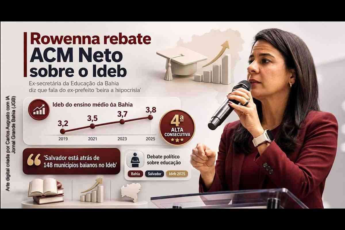 Ex-secretária Rowenna Brito rebate ACM Neto sobre Ideb, chama crítica de “hipocrisia” e cobra resultados da educação de Salvador