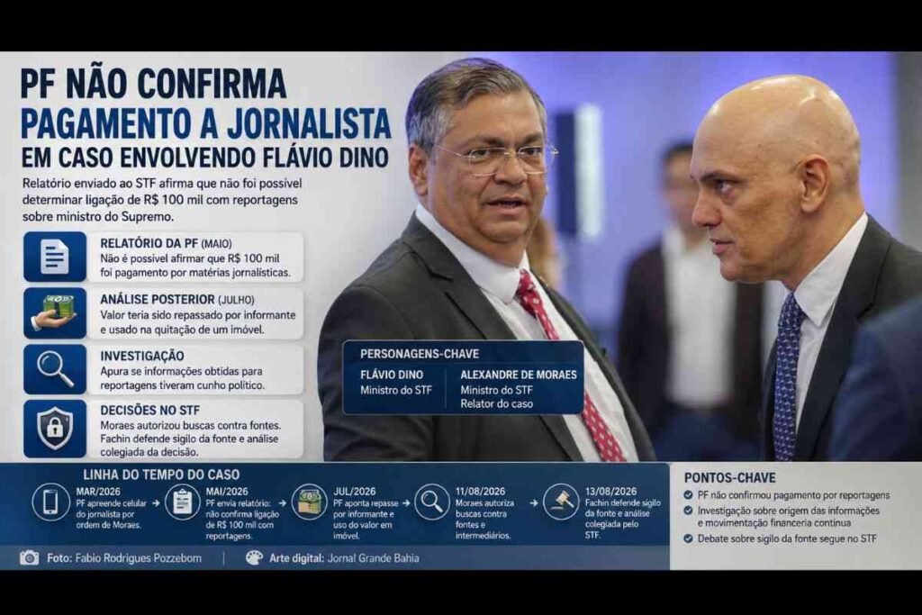 Polícia Federal não confirma pagamento de R$ 100 mil a jornalista por matérias contra ministro Flávio Dino