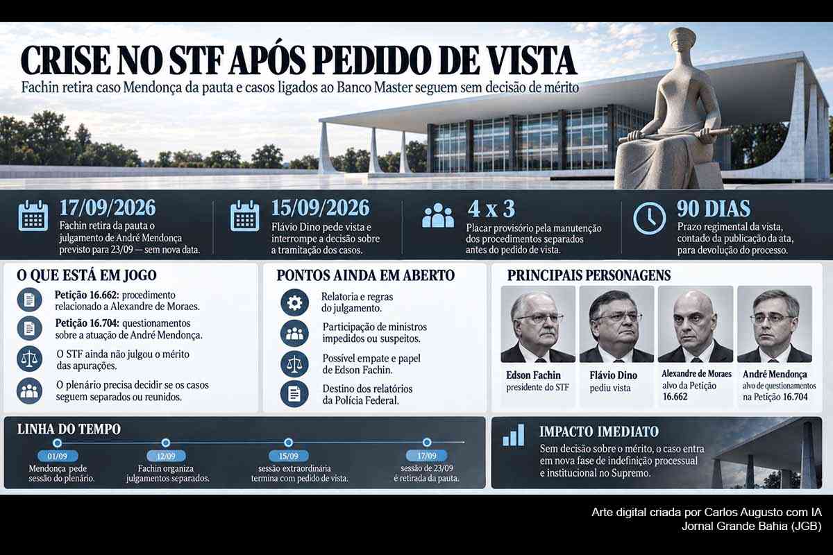 Crise do Caso Master amplia divisão no STF, ameaça código de conduta e produz tensão sobre funcionamento do Plenário