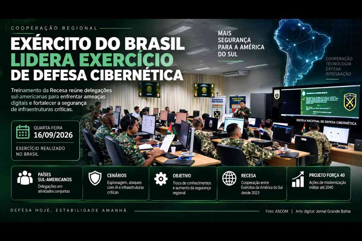 Exército Brasileiro conduz primeiro exercício de defesa cibernética com exércitos sul-americanos