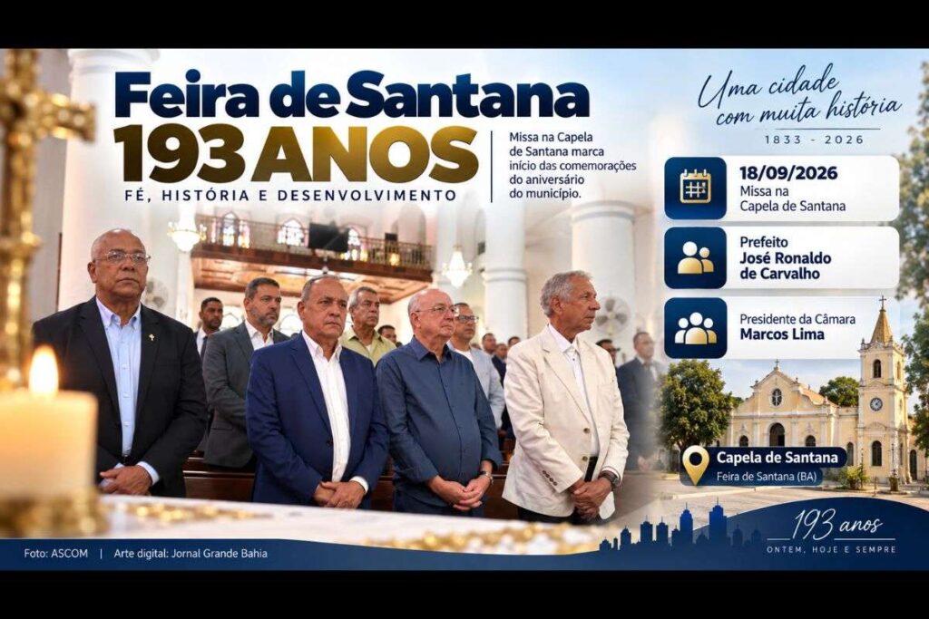 Feira de Santana celebra 193 anos com missa, sessão solene e homenagens