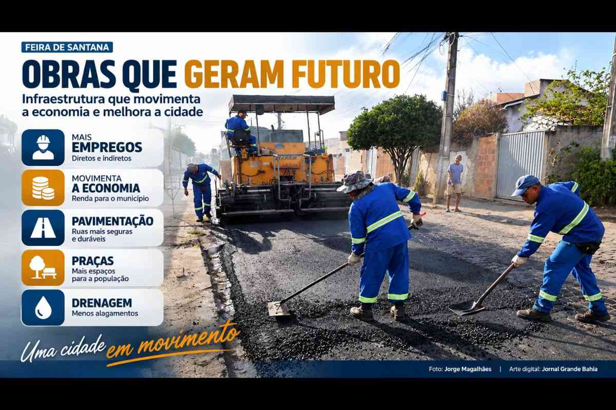 Obras do Governo Ronaldo movimentam economia com geração de empregos e investimentos em infraestrutura em Feira de Santana