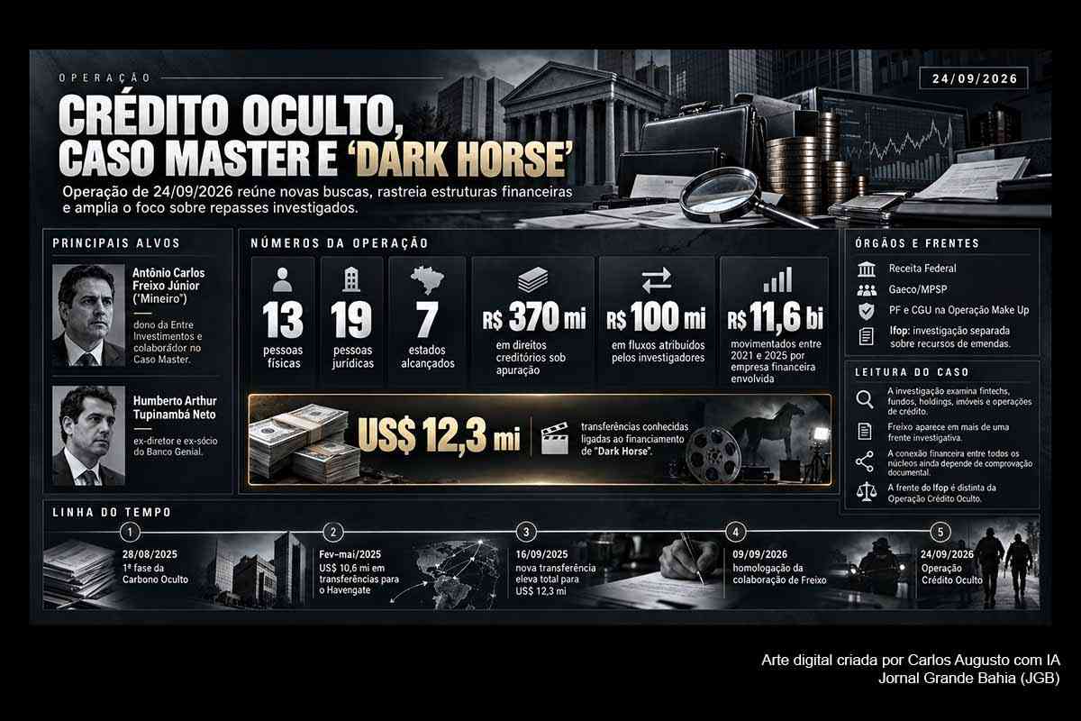 Operação Crédito Oculto mira delator do Master e ex-diretor do Genial; repasses de ‘Dark Horse’ e emendas ao Ifop ampliam frentes de investigação