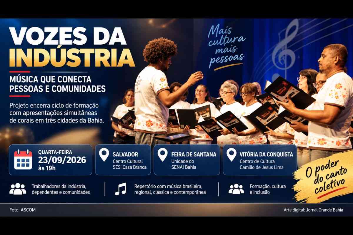 Projeto Vozes da Indústria encerra ciclo de formação musical com apresentações simultâneas em Salvador, Feira de Santana e Vitória da Conquista