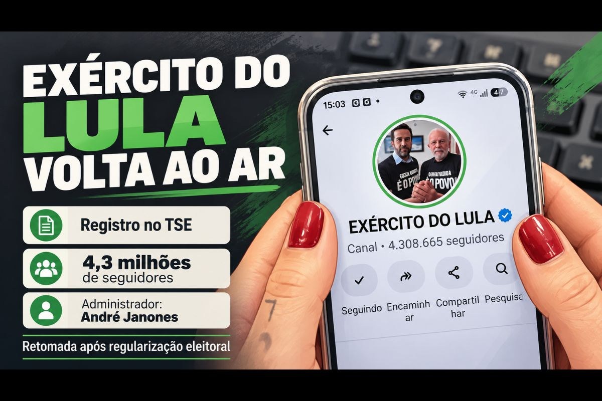Canal Exército do Lula volta ao ar após registro no TSE; Grupo reúne 4,3 milhões de inscritos