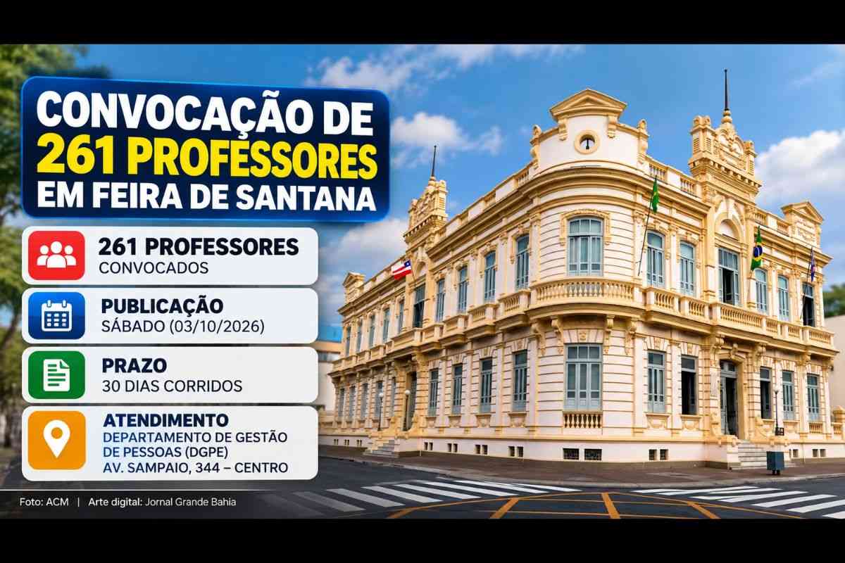 Governo Ronaldo convoca mais 261 professores aprovados em concurso para etapa de nomeação em Feira de Santana