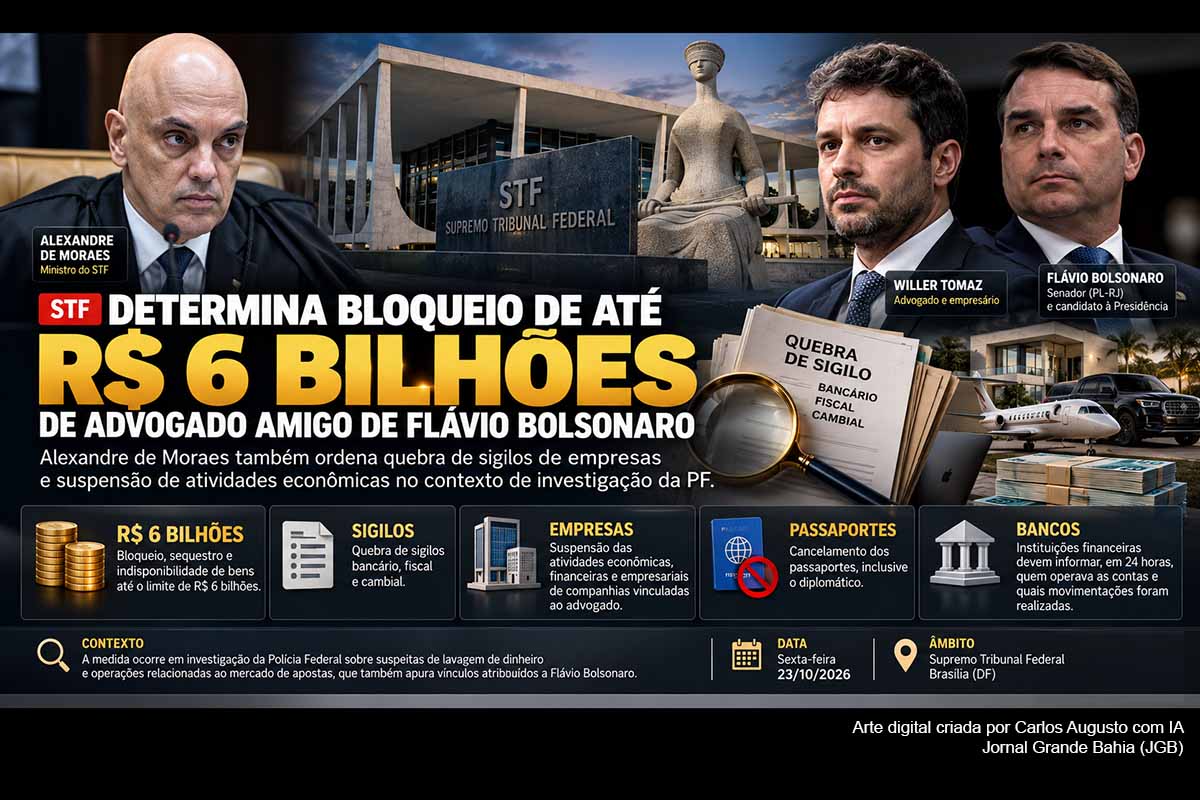 STF bloqueia até R$ 6 bilhões de Willer Tomaz, quebra sigilos de empresas e aprofunda investigação sobre vínculos com Flávio Bolsonaro